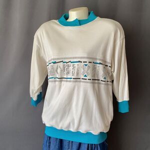 Vintage Lavon by Cheerful Corp L 90s Retro Sweater with Shoulder Pads & Pockets